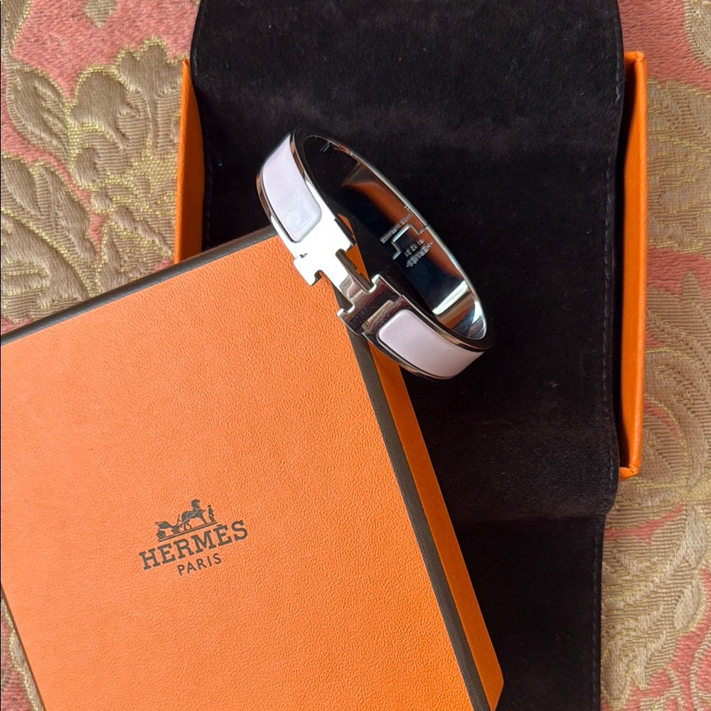 Hermes Clic H Enamel Bangle Bracelet Size PM EUC